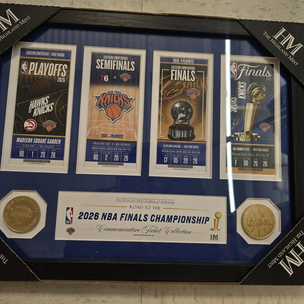 NBA Navy and Orange 2026 Finals Commemorative Ticket Display